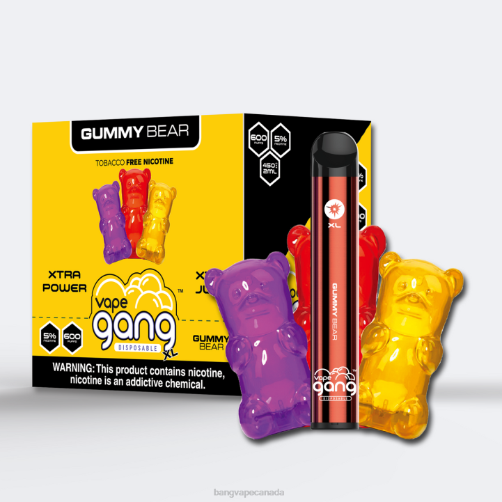 Vape Gang XL Disposable Vapes 600 puffs (Box of 10) 86FDT264 Gummy Bear vape gang ottawa