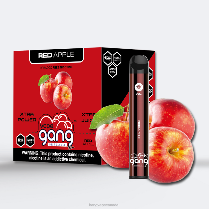 Vape Gang XL Disposable Vapes 600 puffs (Box of 10) 86FDT273 Red Apple vape gang canada